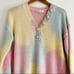 LoveShackFancy Naveen V-Neck Pullover Sweater Tie Dye Fairy Tale Women’s Small