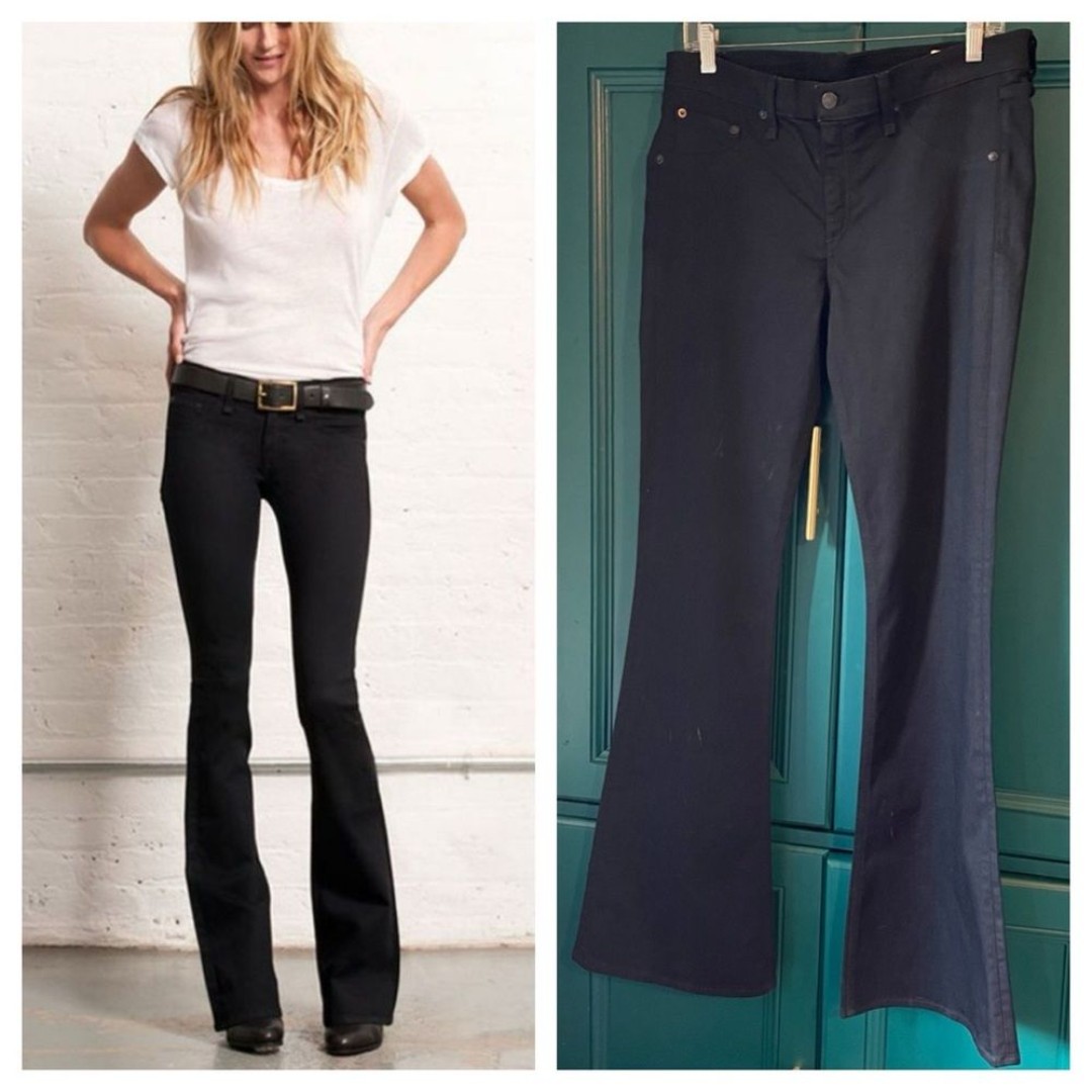 Rag & Bone Elephant Bell Jeans in Black Midnight Sz 32 Flare Bell Bottoms Tall