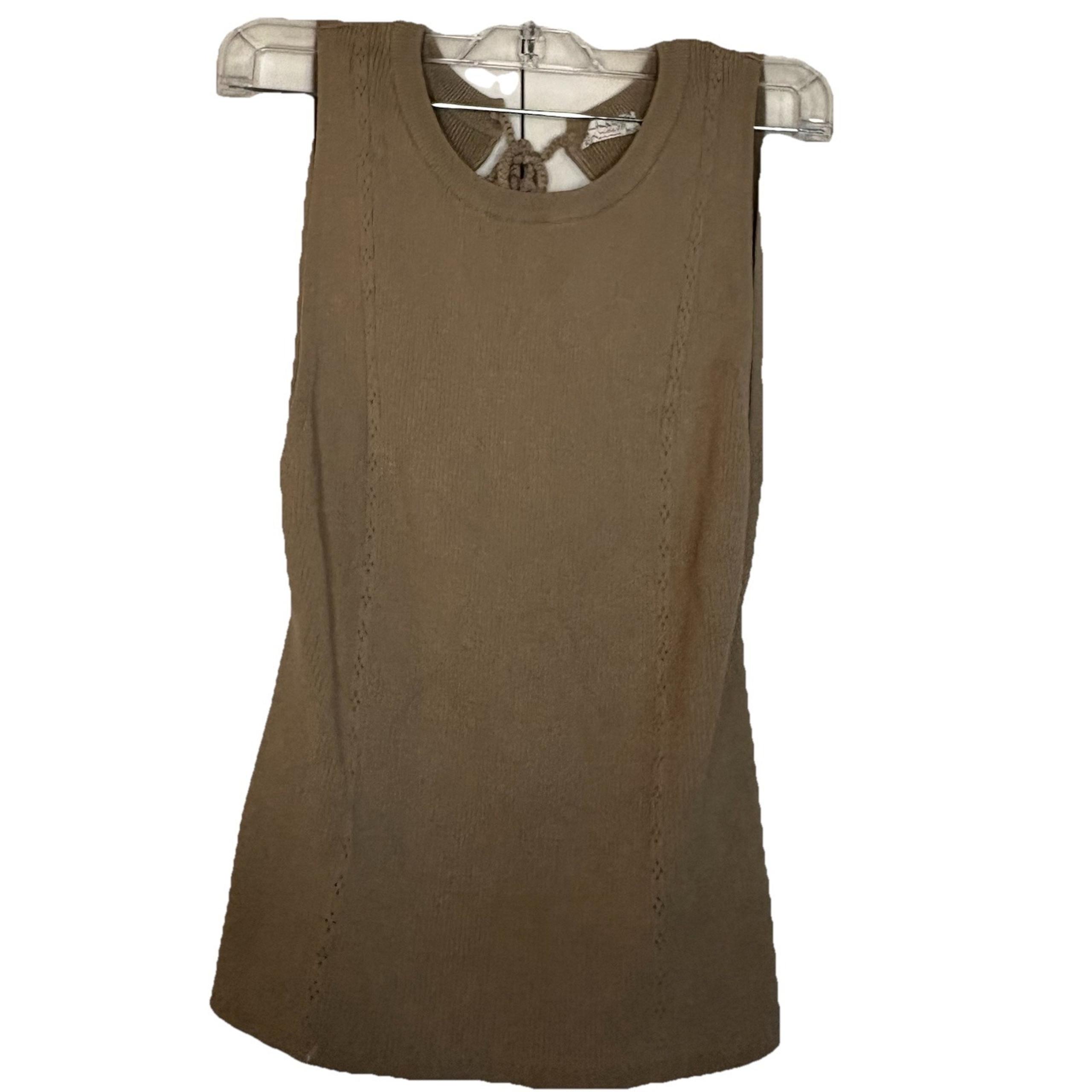 Intimately Free People Backless Knit Top Women's Large Brown Ribbed Sleeveless