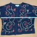 Robert Scott Embroidered VTG 90s cottagecore cabincore cardigan navy Blue Size M