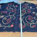 Robert Scott Embroidered VTG 90s cottagecore cabincore cardigan navy Blue Size M