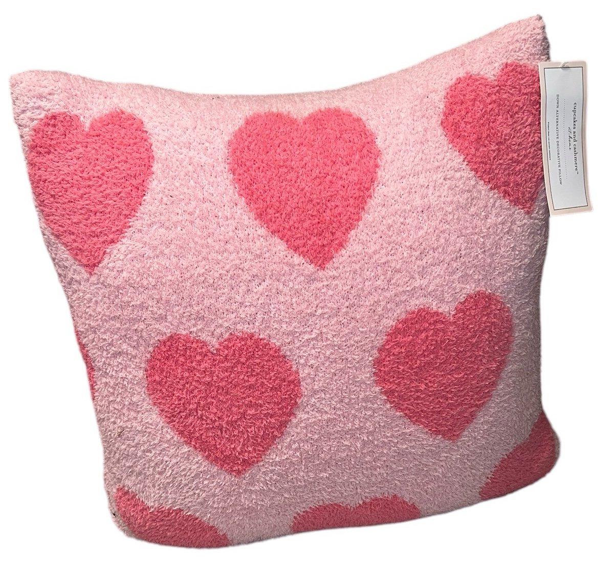cupcakes and cashmere pink valentine heart decorative pillow new 22”