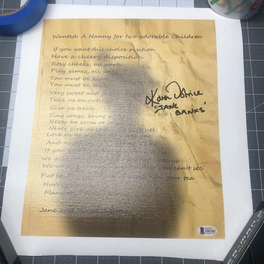 Mary Poppins Signed Canvas Beckett COA 1