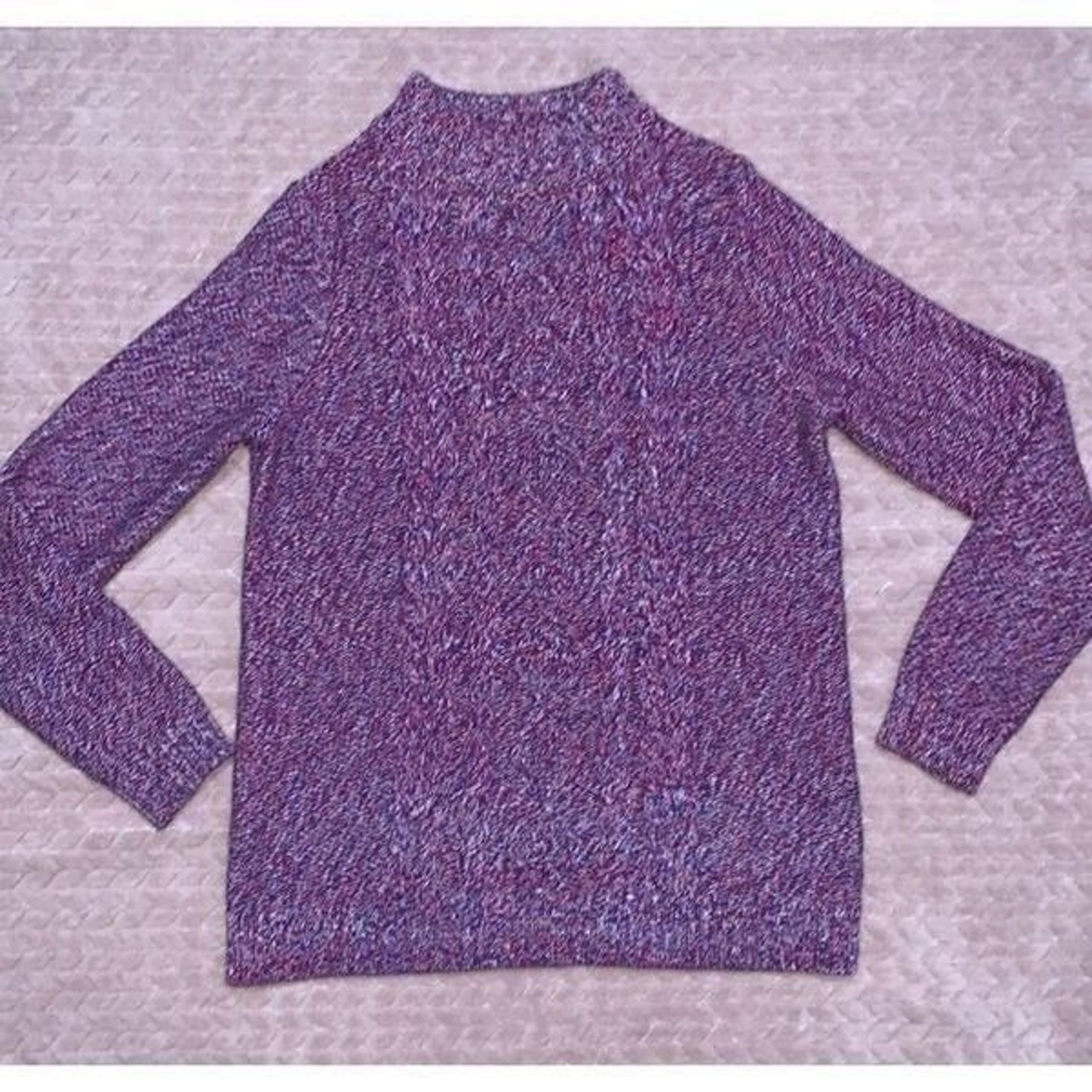 Lands End Womens Mock Neck Cable Knit Sweater