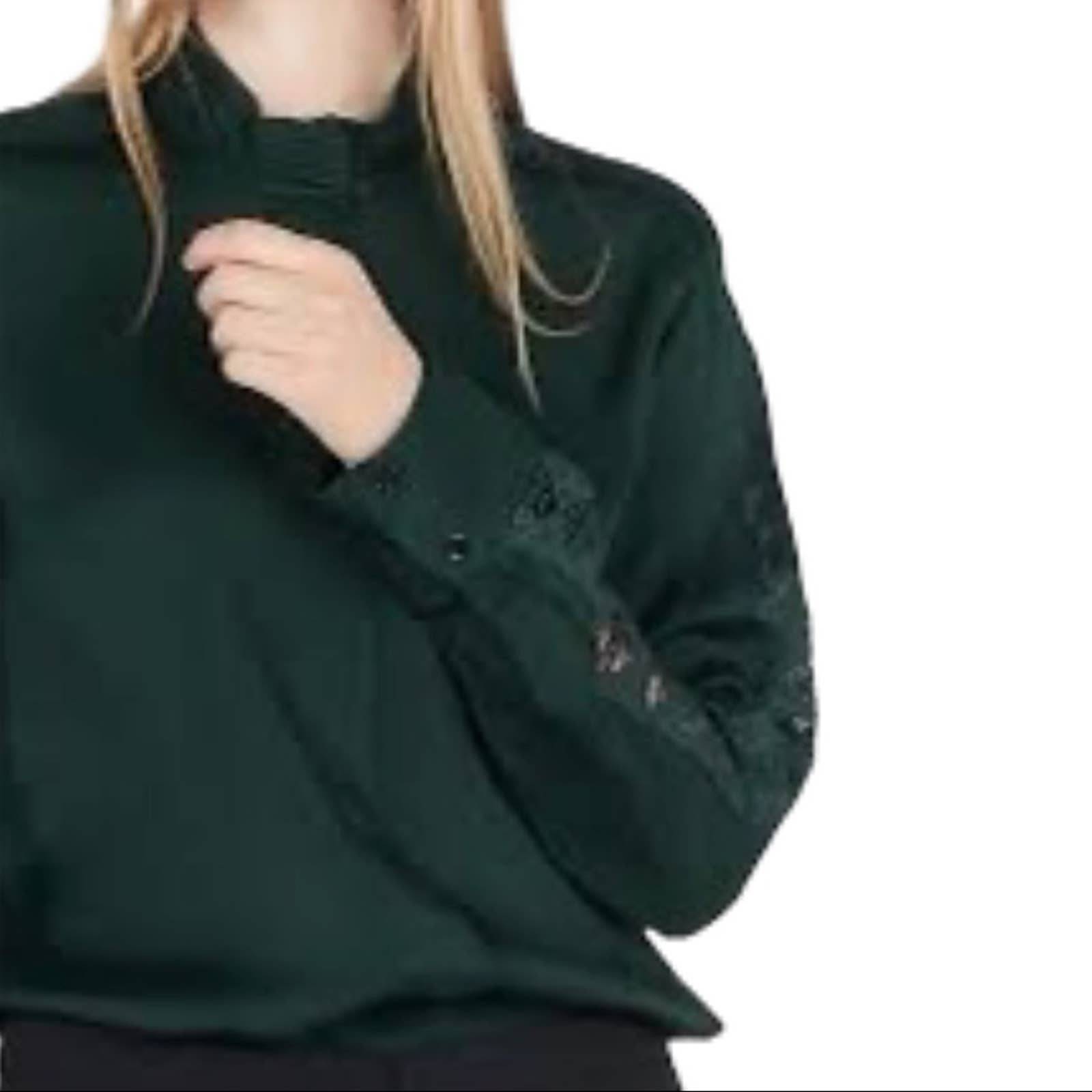 Sandro green lace inset blouse small new