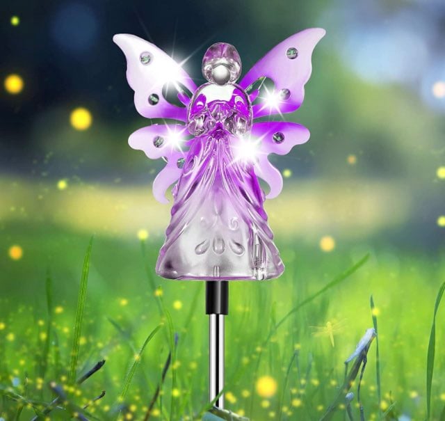 Solar Garden Angel Stake Purple