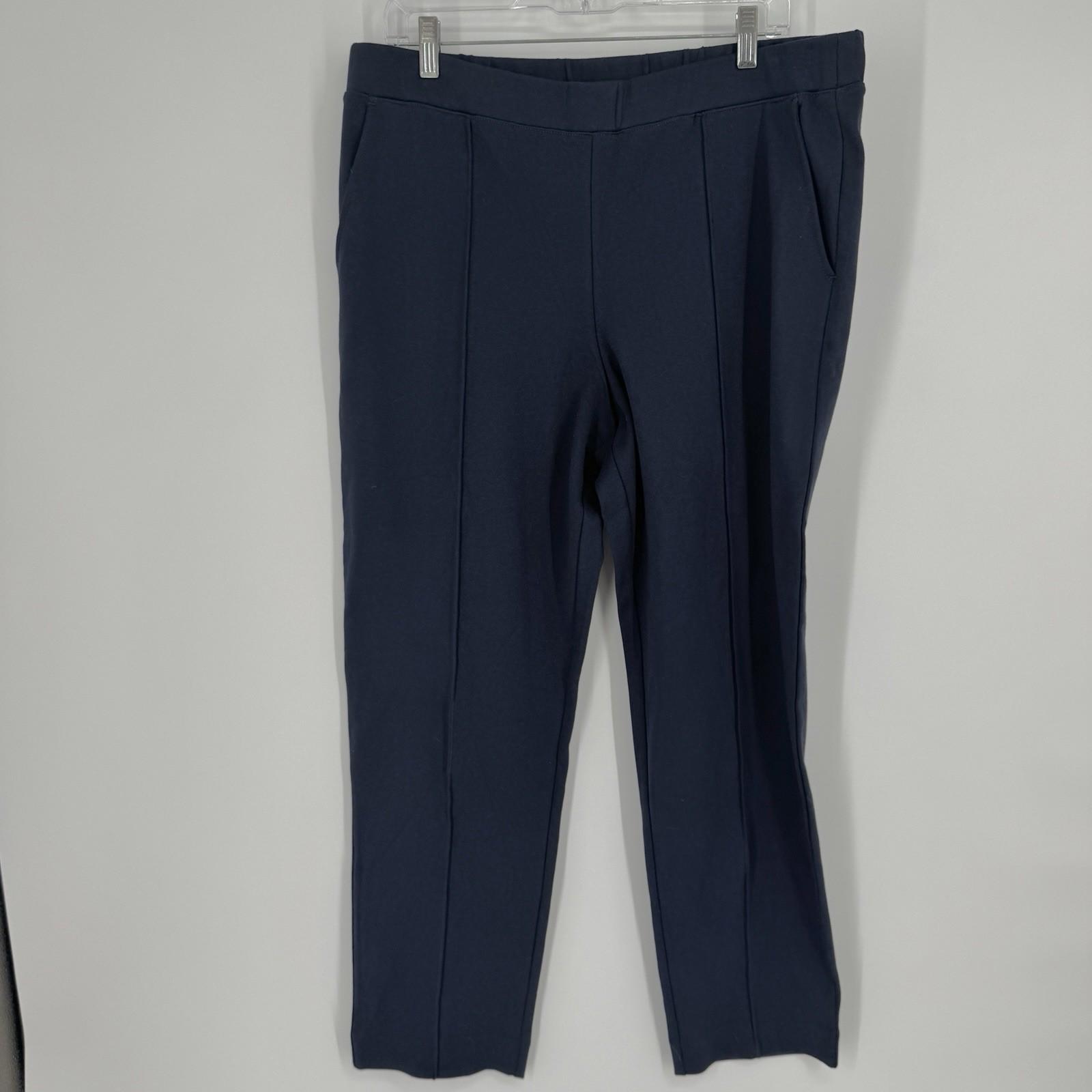 J.crew pants womens XL navy blue pull on straight leg work office business