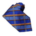 Paul Fredrick Silk Necktie Long Plaid Blue Orange 3.5 Wide
