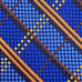Paul Fredrick Silk Necktie Long Plaid Blue Orange 3.5 Wide
