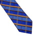 Paul Fredrick Silk Necktie Long Plaid Blue Orange 3.5 Wide