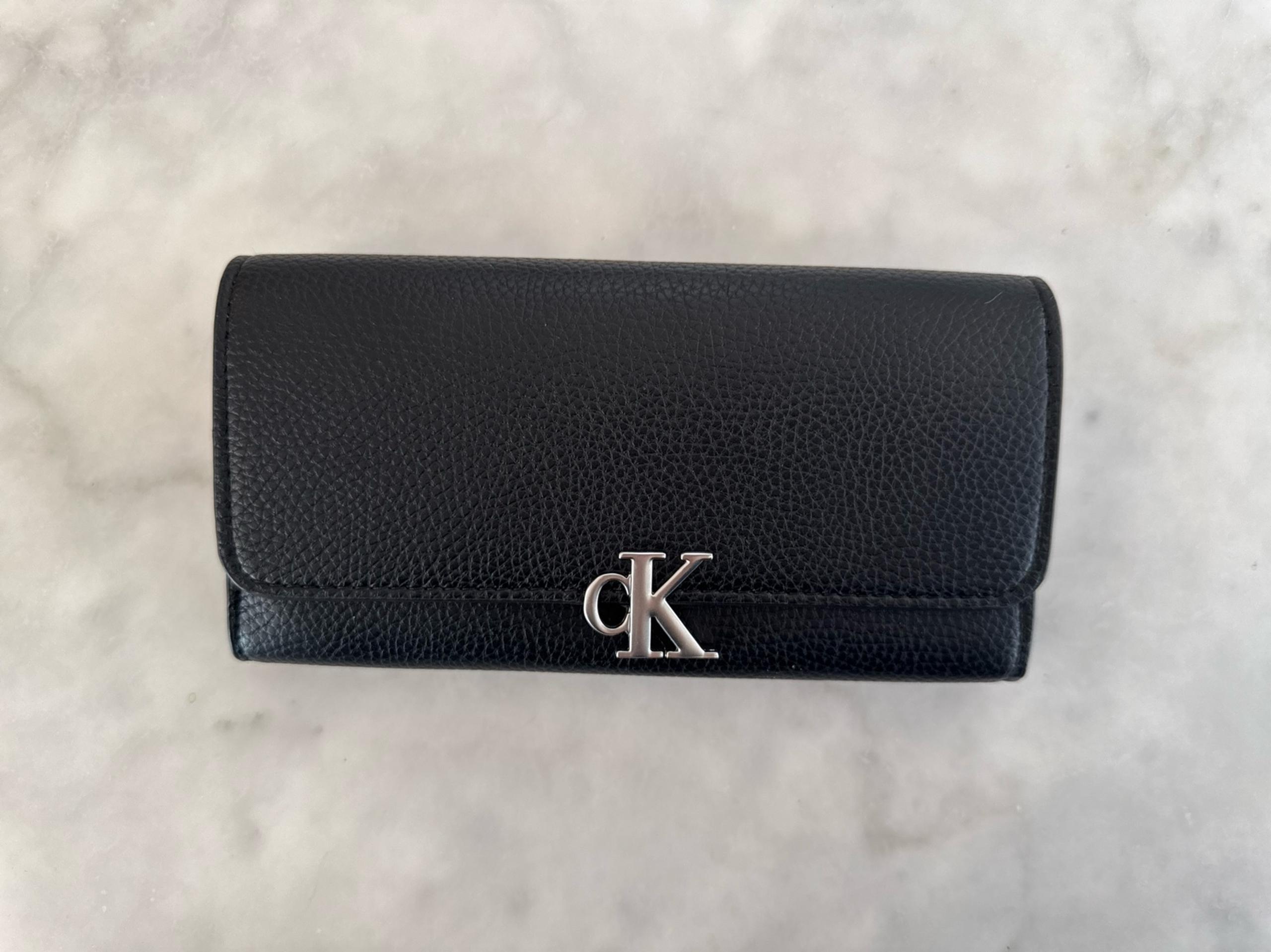 Calvin Klein | Women’s Archive Long Fold Wallet | Black / Silver Harware
