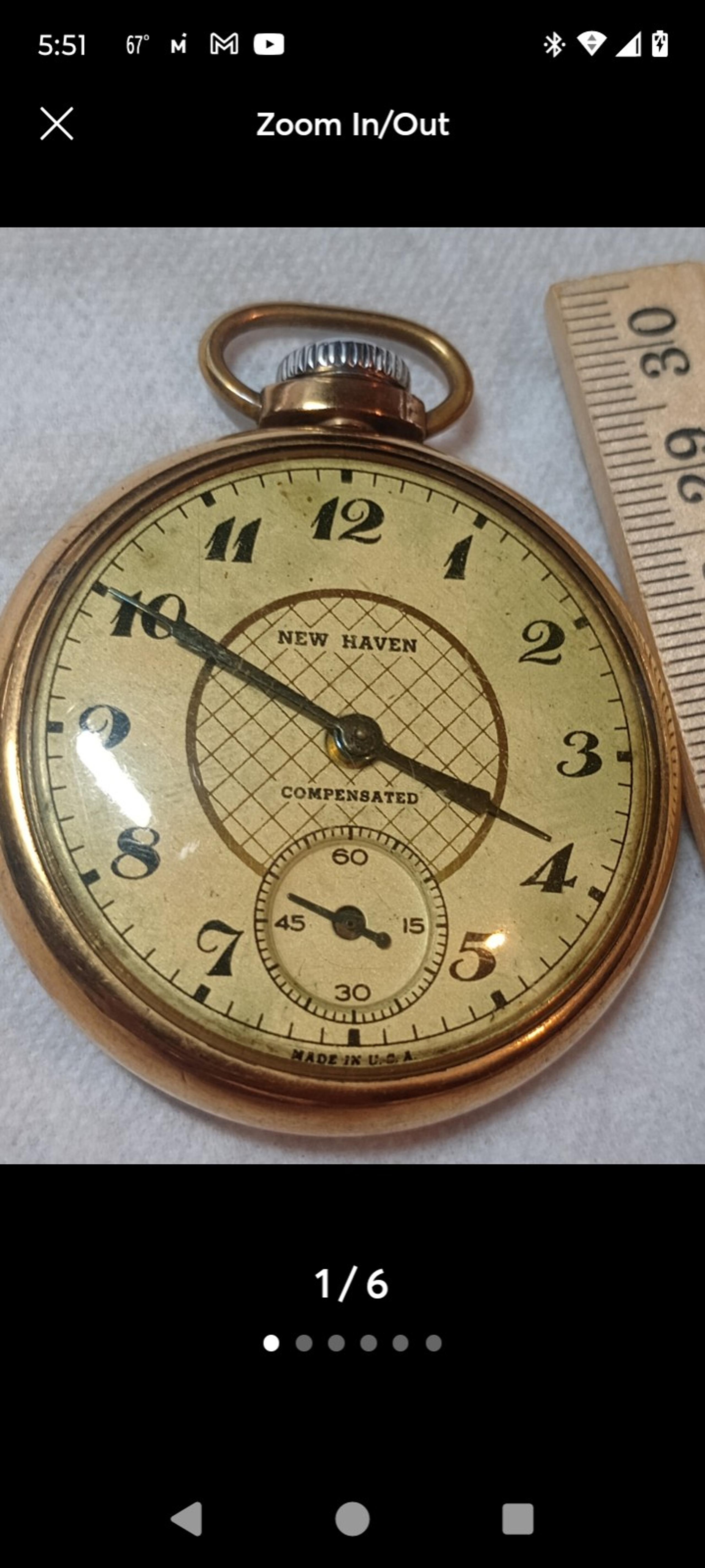 Vintage 1940s New Haven compensated mechanical pocket watch