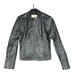 Hollister Women's Small Black Faux Leather Zip Jacket Moto Grunge Biker Y2K
