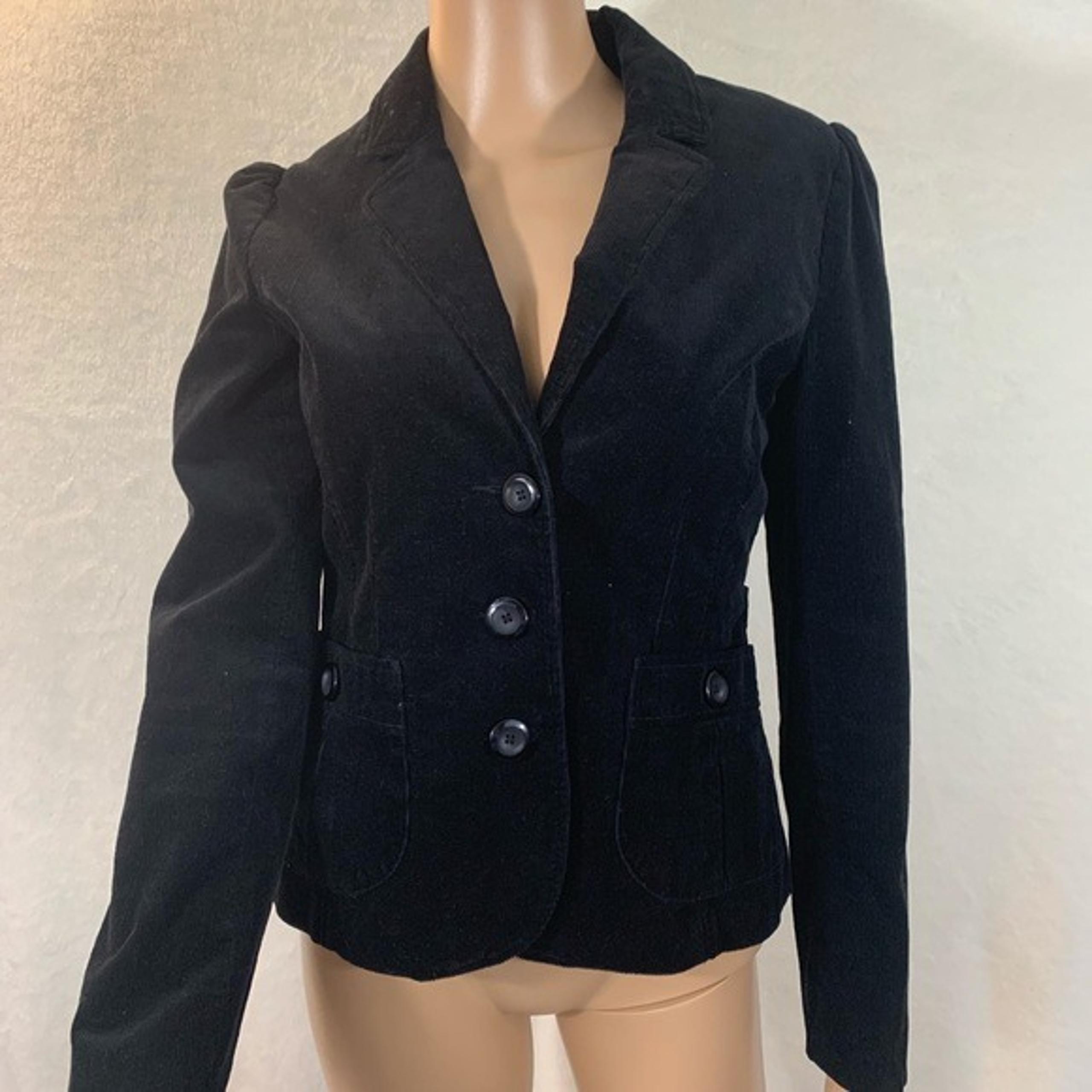 H&M women jacket black size 8 velvet