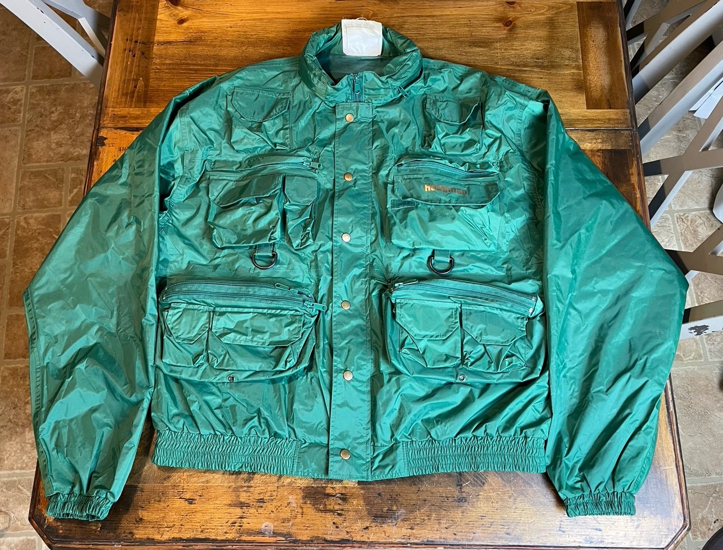Vintage Hodgman Waterproof Wading Jacket Hooded Fishing Jacket Size XL