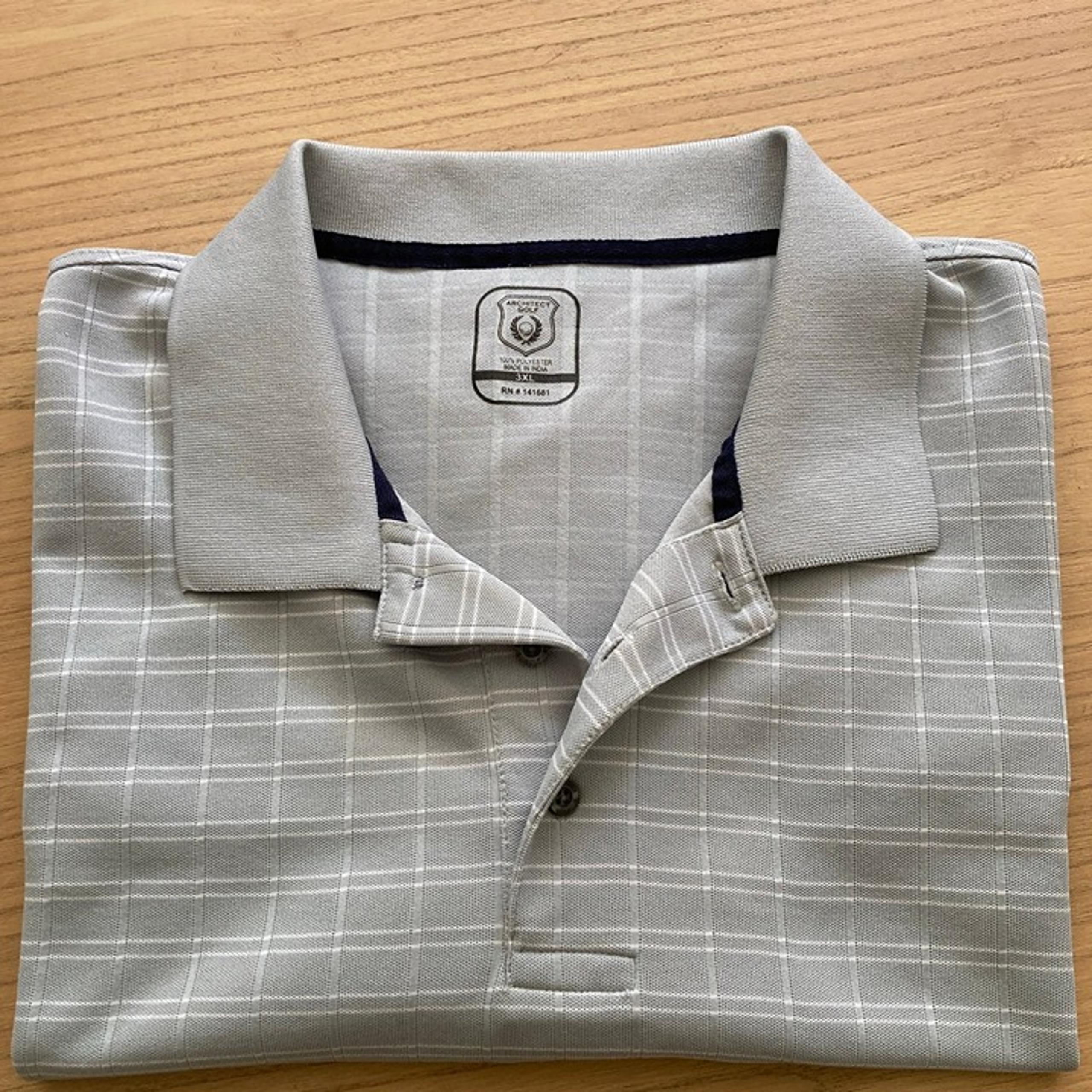 Architect Golf Polo Mens 3XL Light Gray 100% Polyester Short Sleeve Shirt