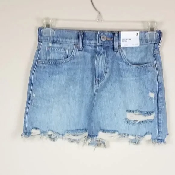 Original Straight Mini Mid Rise Denim Skirt 00v