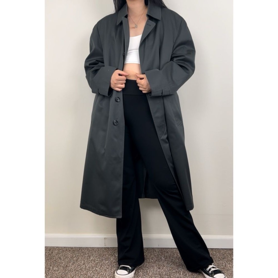 Vintage Dark Green London Fog Single Breasted Trench Coat