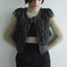CLANE W FACE FRINGE KNIT VEST
