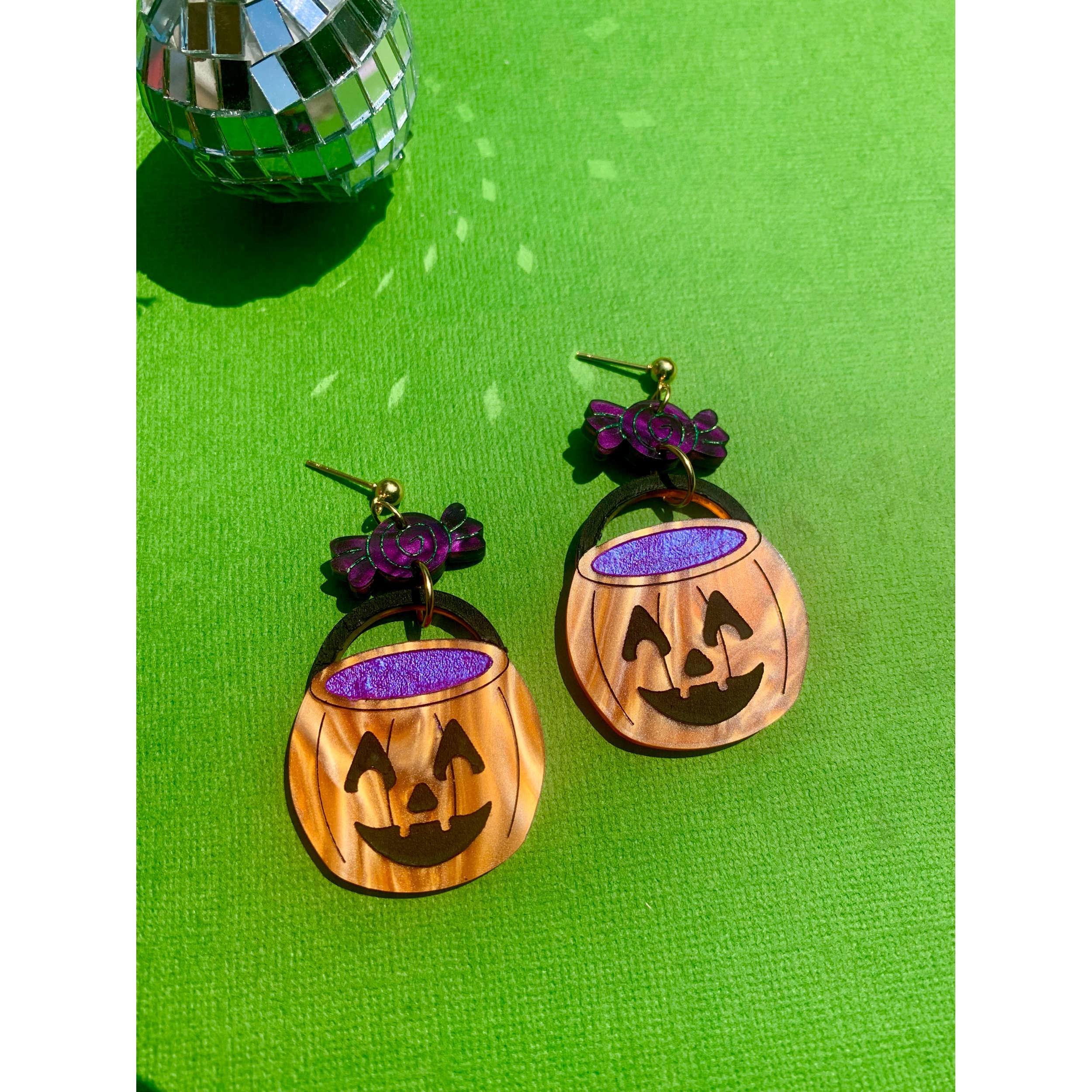 Trick or Treat Acrylic Halloween Earrings