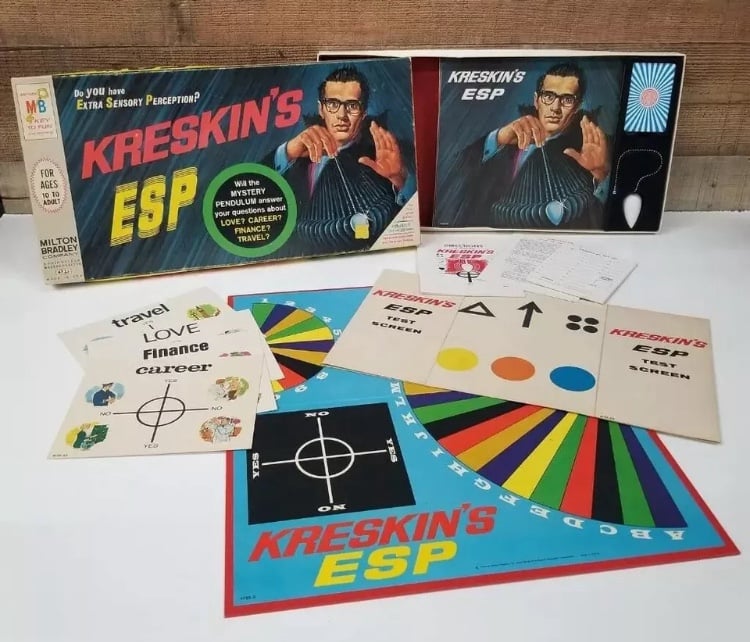 Vintage 1966 KRESKIN'S ESP Fortune Telling Board Game - Complete Unused by Milto
