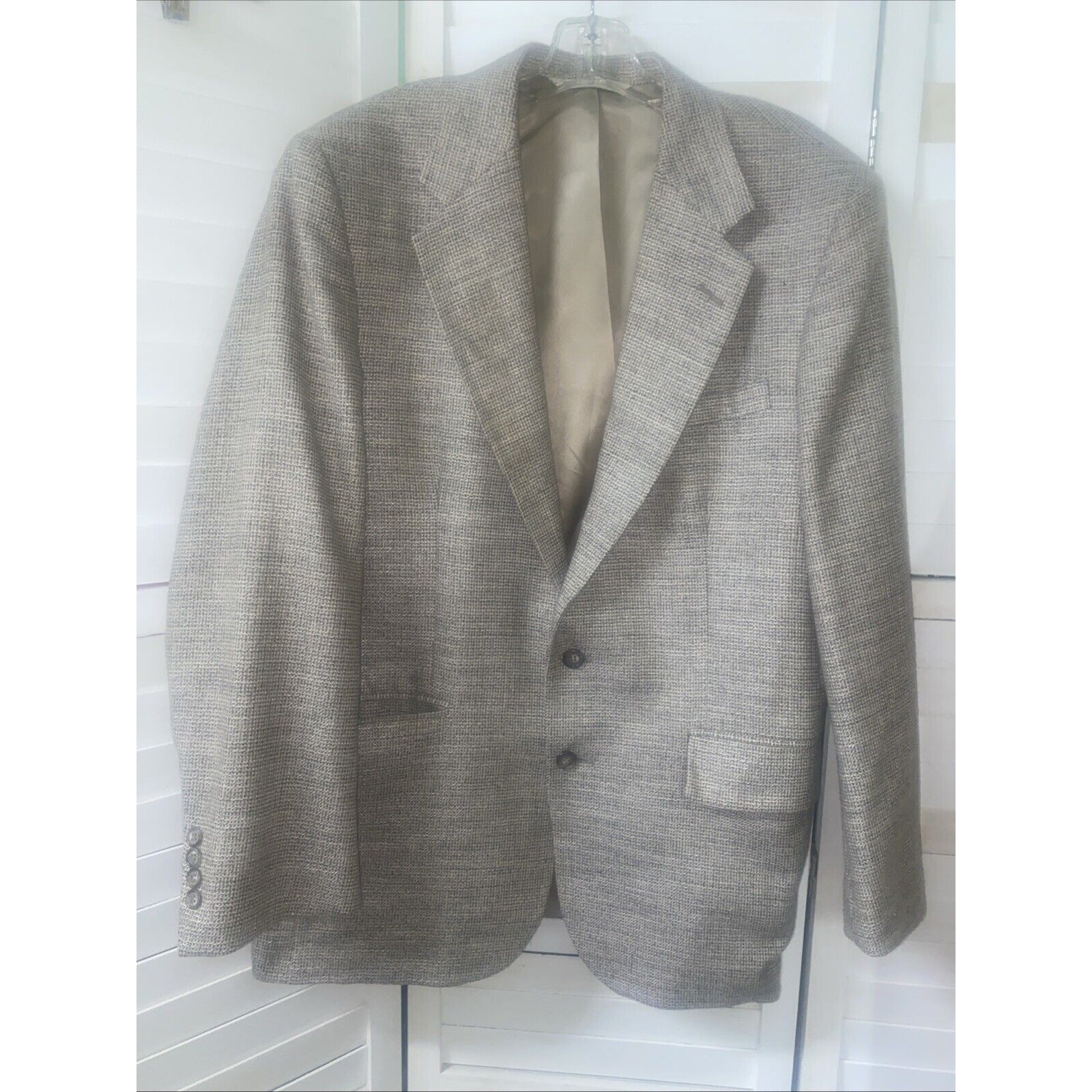 Men’s Brown Stafford Soft Tweed Blazer Jacket Sport Suit Coat Lined 42 R USA