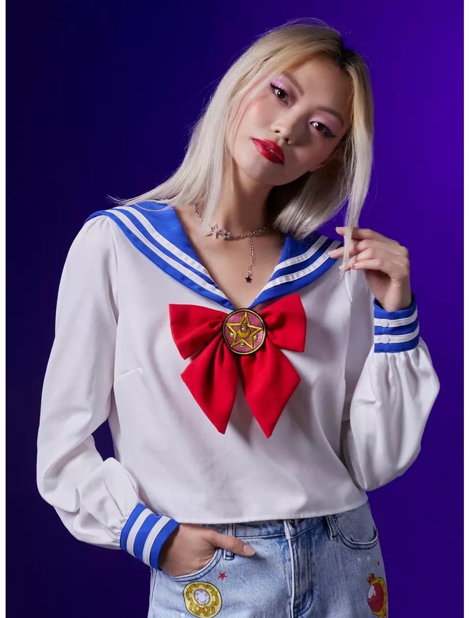 Pretty Guardian Sailor Moon Usagi School Uniform Girls Long-Sleeve Top NEW