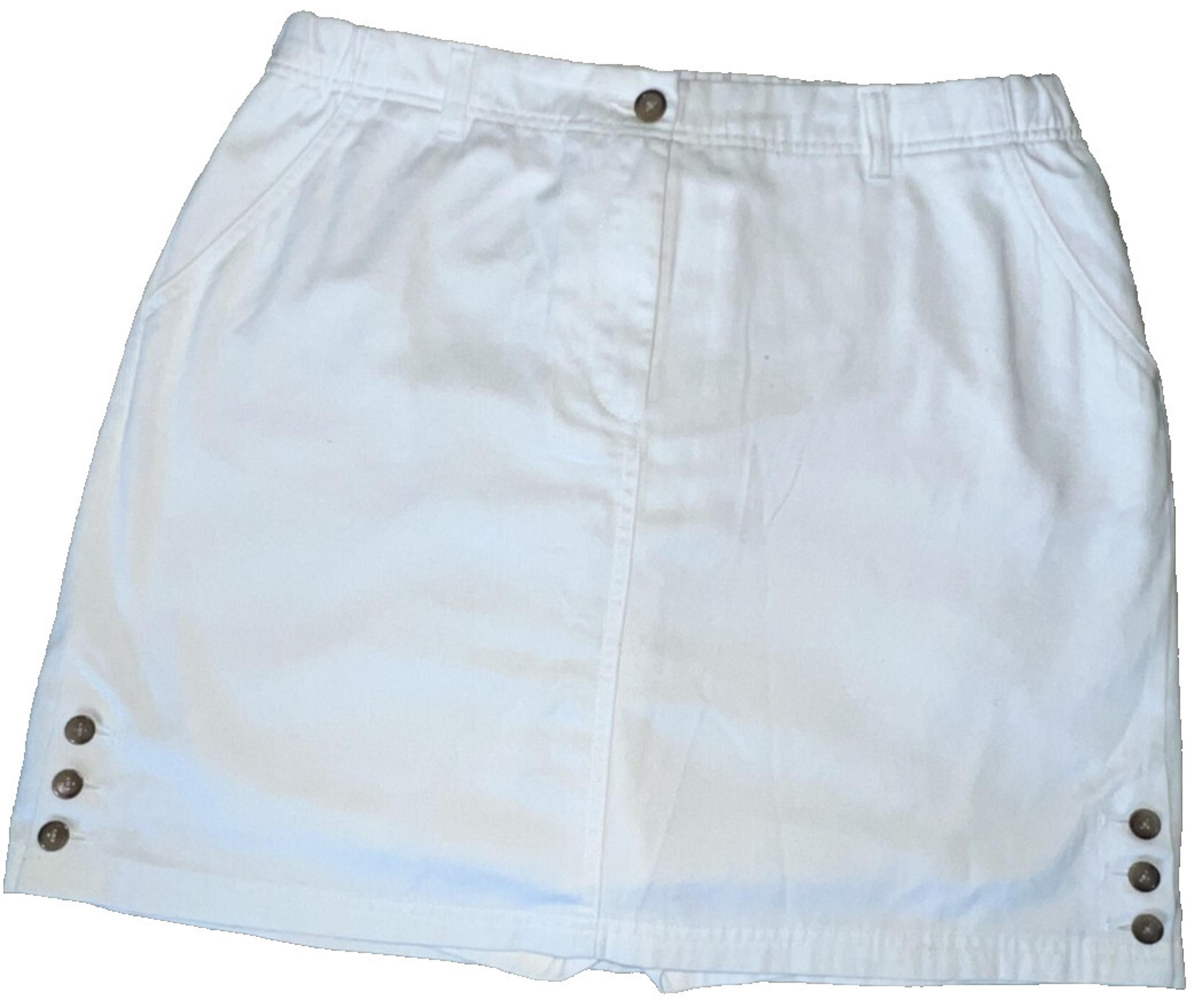 Lands' End Women's Size 14 White Skirt Skort Button Detail