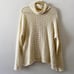 EILEEN FISHER cream organic cotton turtleneck sweater