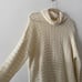 EILEEN FISHER cream organic cotton turtleneck sweater