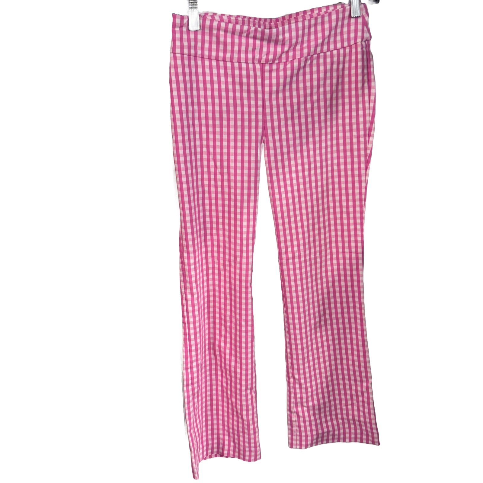 J. McLaughlin Pull On Pants Pink And White Checkerd Size 4 NWOT