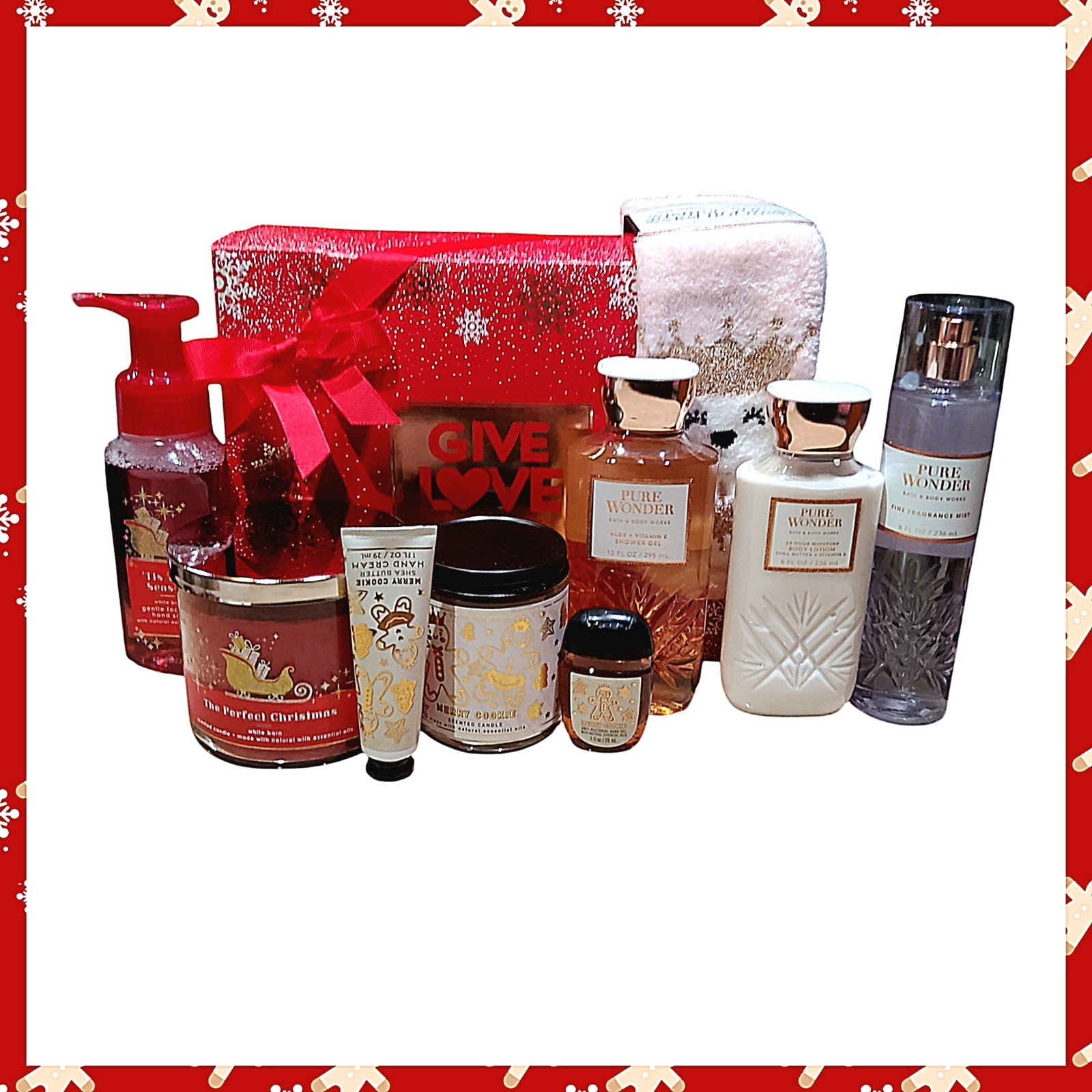 9 PIECE HOLIDAY BOXED GIFT SET GIVE LOVE CHRISTMAS SET BY BATH & BODY WORKS