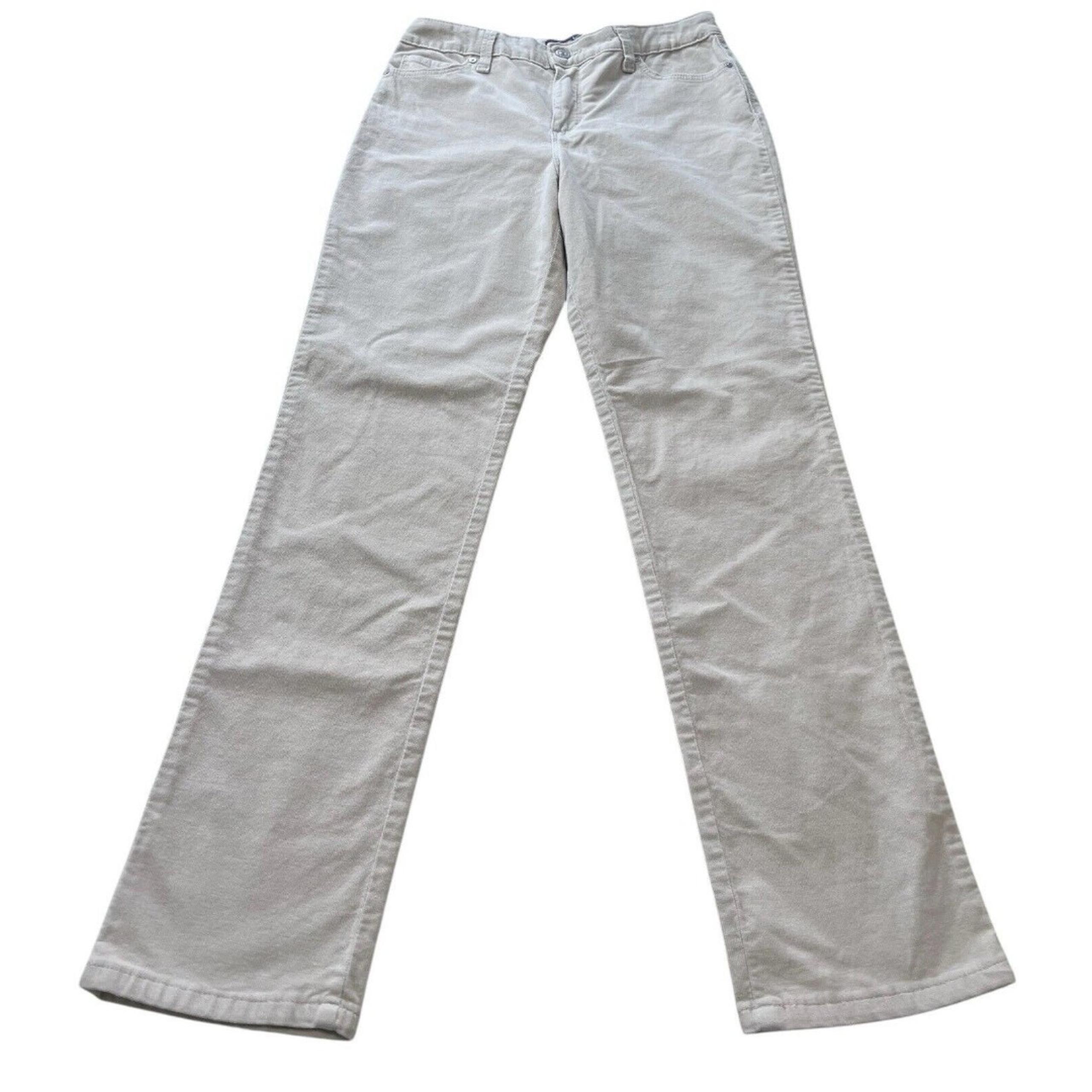 Gloria Vanderbilt Straight Leg Women's Size 8 Beige Corduroy Pants 30 x 29
