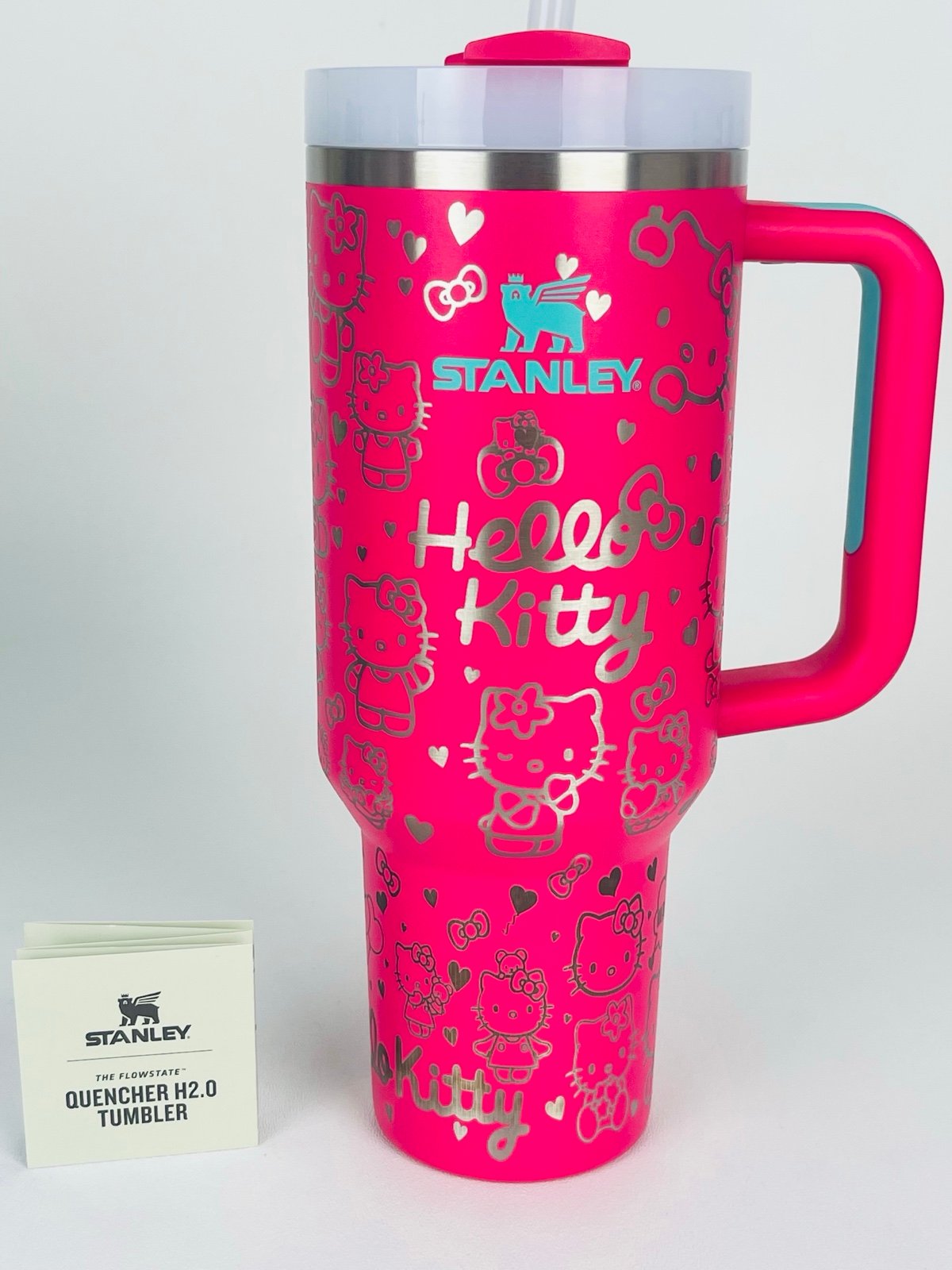 Stanley 40oz Tumbler Passion Pink Hello Kitty Theme