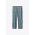 Zara Multicolor Chevron Printed Linen-Blend Cropped Straight Leg Pants (NWT)