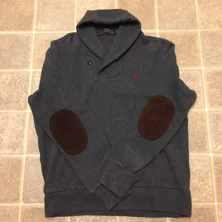 POLO Shawl Neck Elbow Padded Sweater
