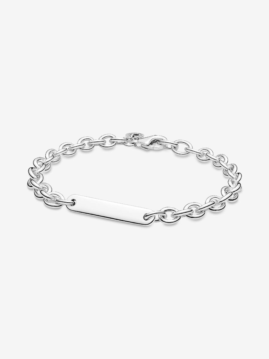 Pandora Bar Link Bracelet in Sterling Silver (7.1 ) (clasp broken) 98
