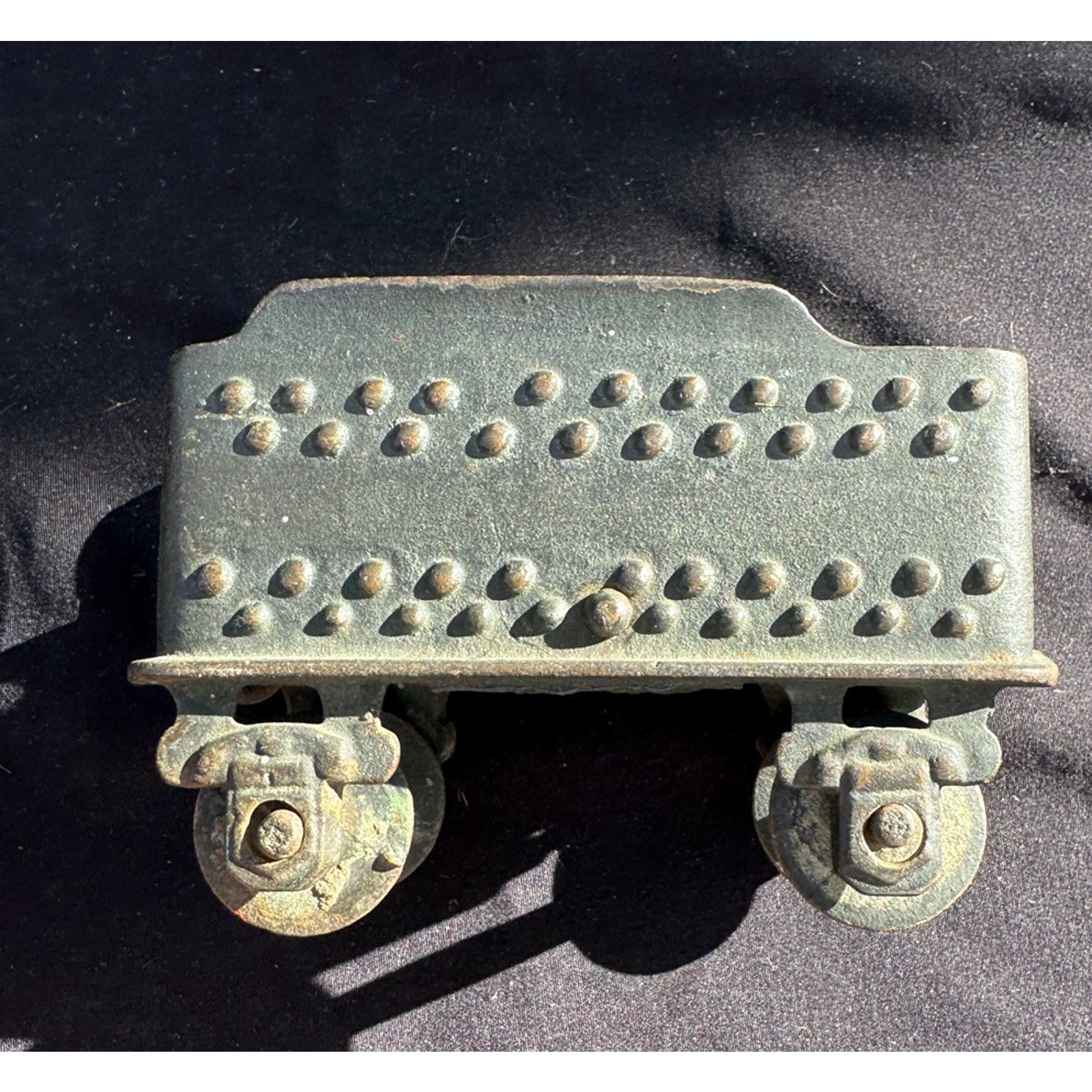 Rare ANTIQUE CAST IRON Train Cargo Tender. Box Car Vintage C. 1880s Toy -TO8