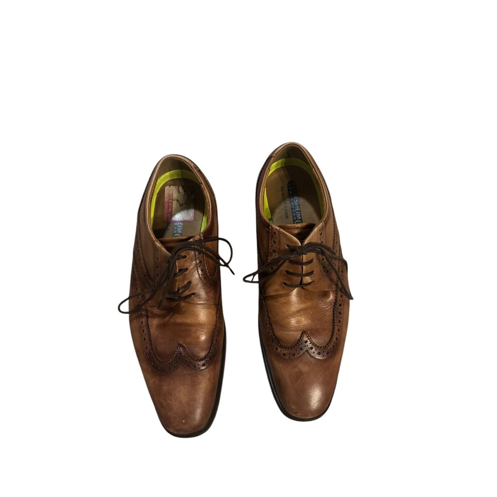 Florsheim ComforTech Wingtip Shoes Brown Size 8 Leather Career Office