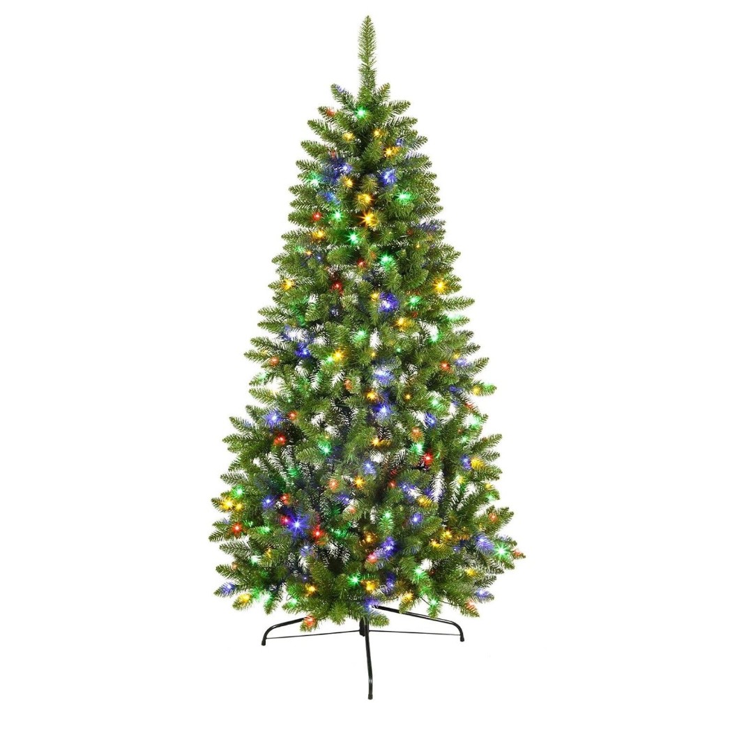 7.5ft Pre-Lit Spruce Artificial Christmas Tree w/ Multicolored Lights