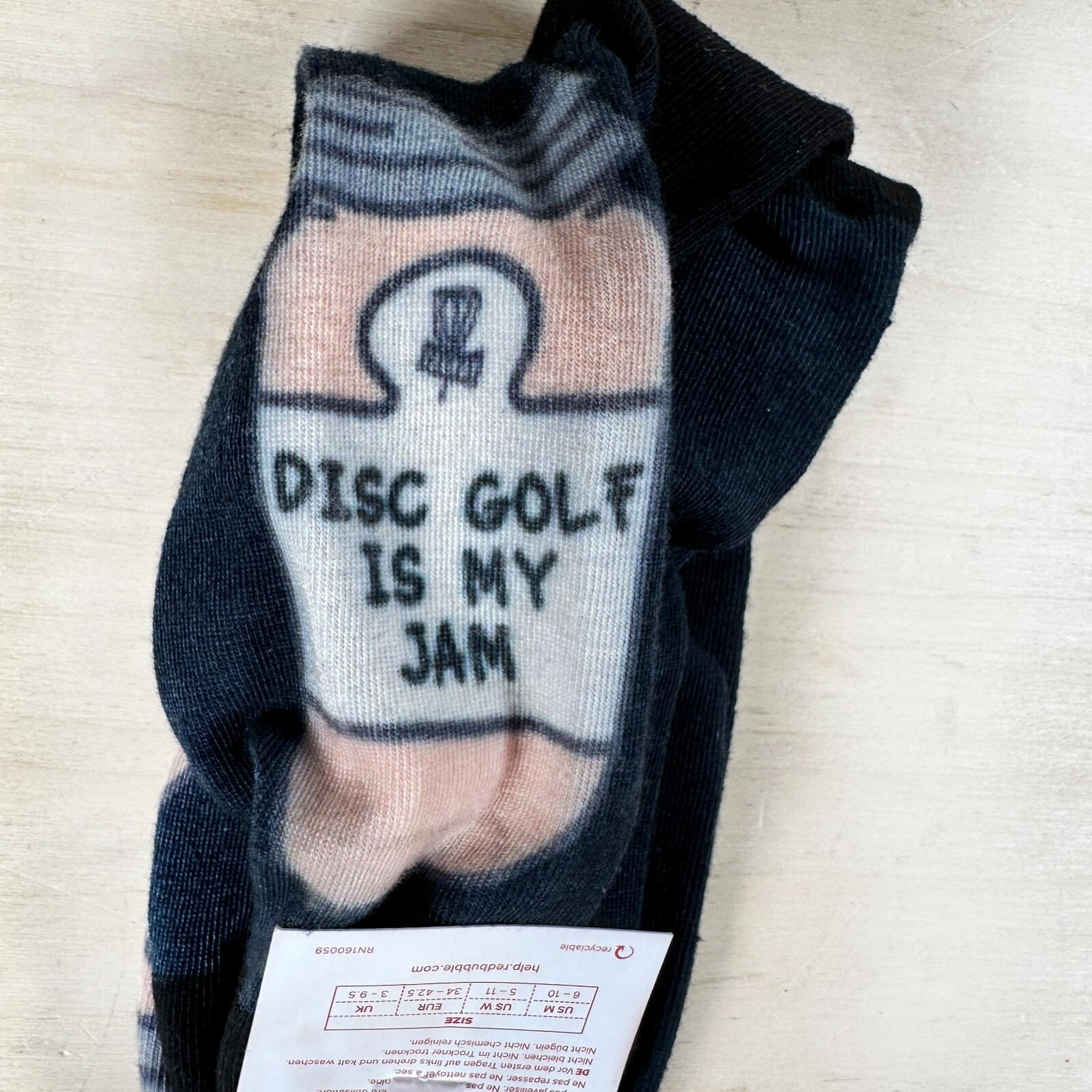 NWT Disc Golf Socks Disc Golf is my Jam Funny Socks Soft Recycled
