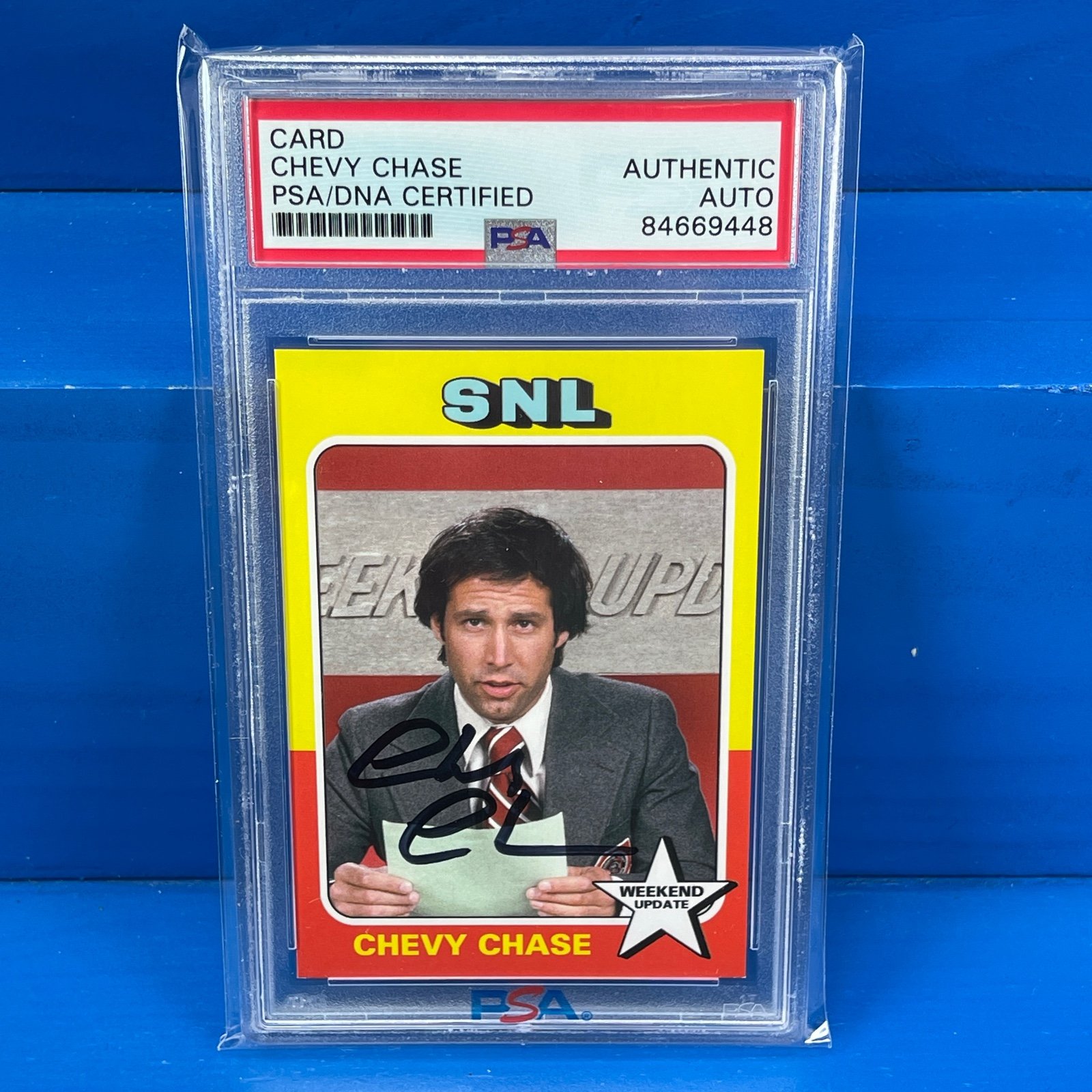 CHEVY CHASE Saturday Night Live SNL Custom Trading Card Autographed Signed PSA