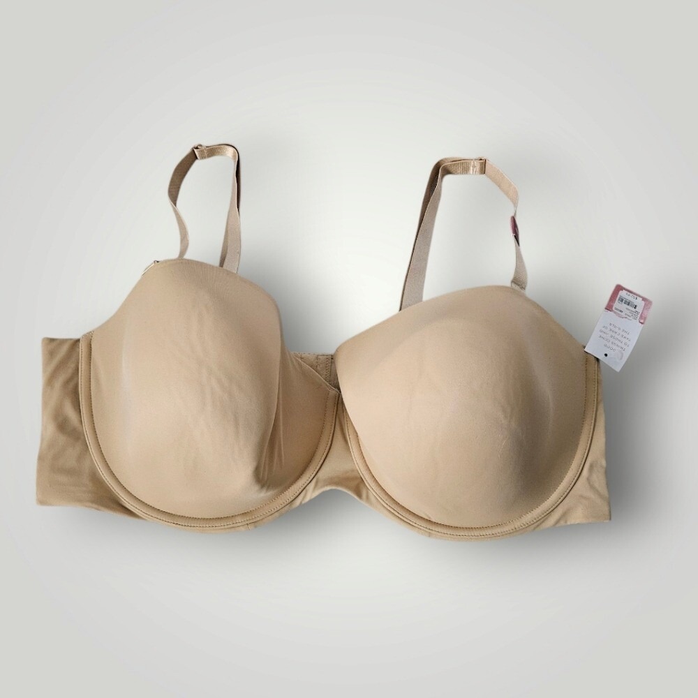 Cacique Full Coverage Lightly Lined Bra 48DDD Nude Beige Underwire Brassier New