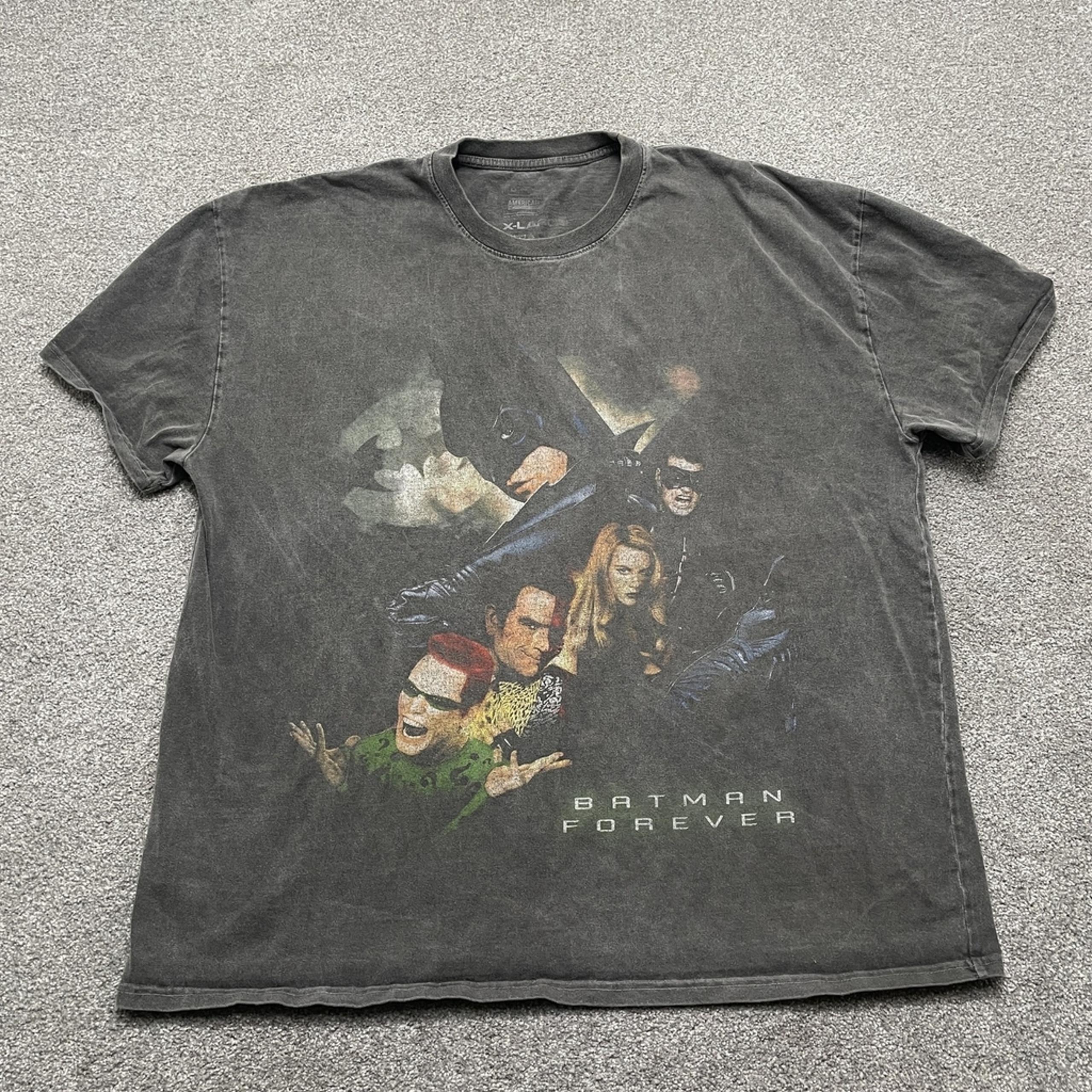 Vintage Batman Forever Shirt Mens XL Movie Comic Jim Carrey Riddler 90s Tee