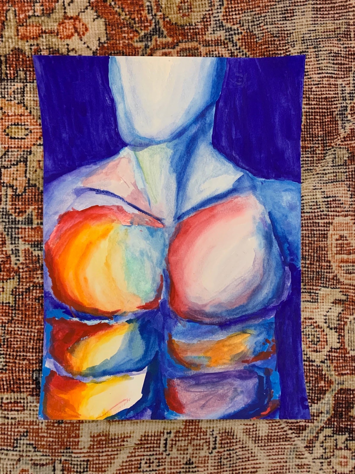 Abstract nude painting 15inx11in