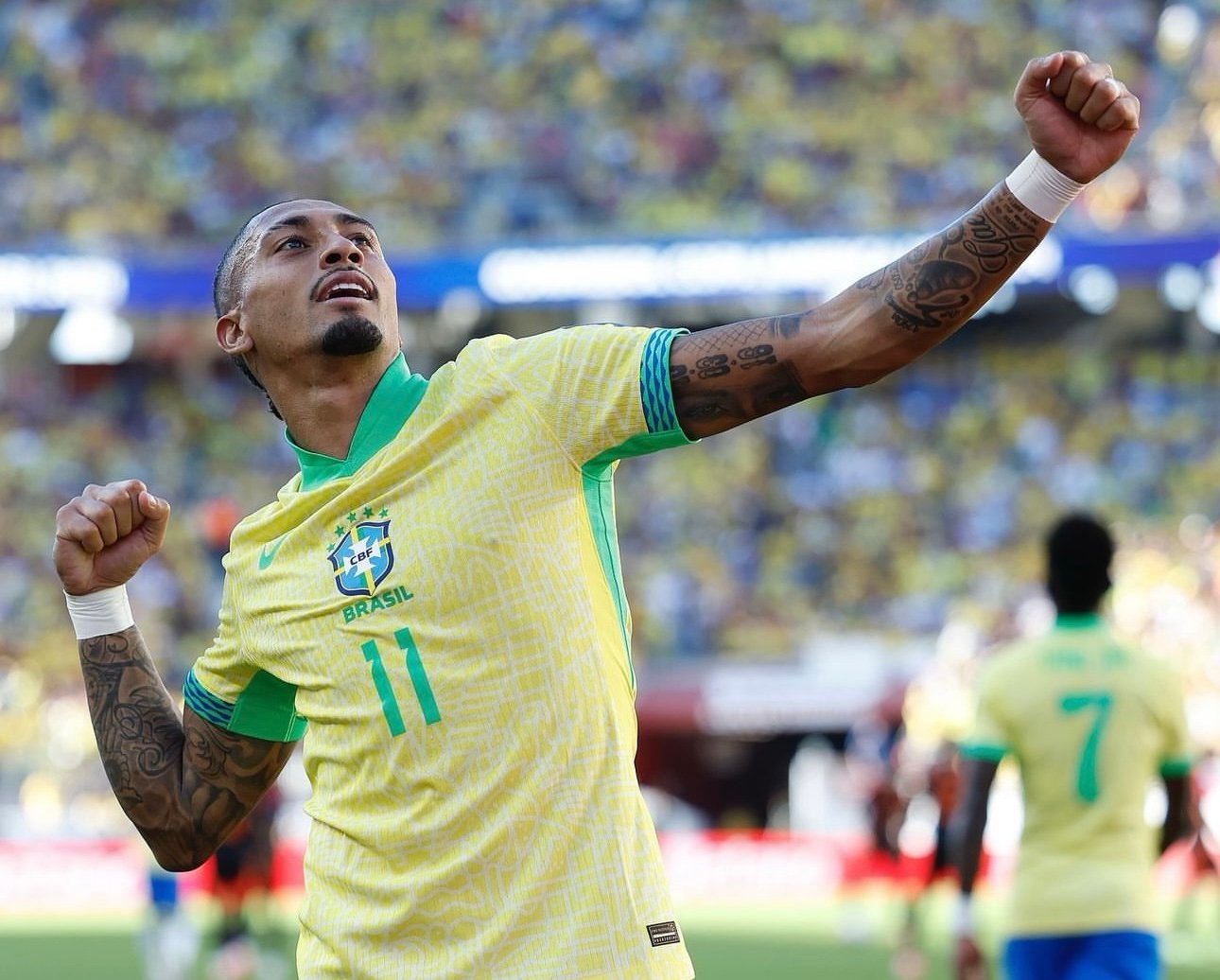 Raphinha 11 Nike 2024 Brazil Home Jersey