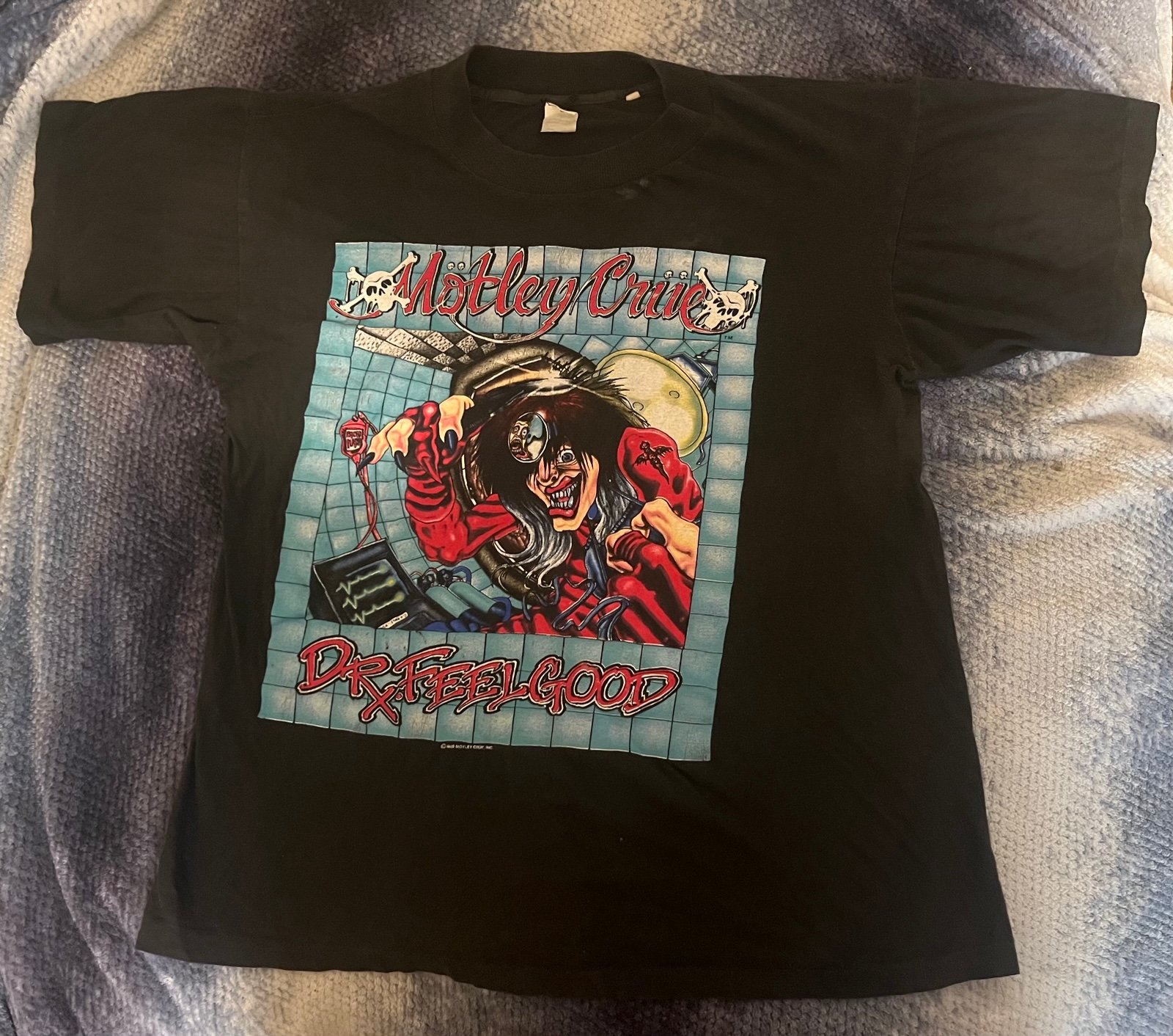 Vintage 80s Motley Crue Dr Feelgood 1989 Tour Album Promo Glam Rock Metal Shirt