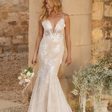 To Be Loved White Embroidered Lace Trumpet Maxi Dress