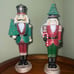 12 Red and Green Gold Nutcracker holding Christmas Tree Holiday Decor SET OF 2
