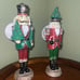 12 Red and Green Gold Nutcracker holding Christmas Tree Holiday Decor SET OF 2